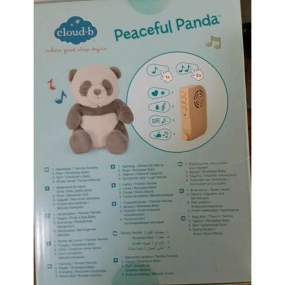 Cloud B Peaceful Panda Sleep Soothers, NIB. Color Grey and Ivory. - Picture 7 of 9